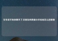 女生说不和你聊天了,女朋友向我提分手应给怎么回复她