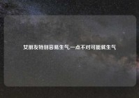 女朋友特别容易生气,一点不对可能就生气