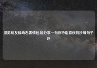 捏男朋友脸动态表情包,能分享一句你特别喜欢的沙雕句子吗