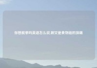 你想脱单吗英语怎么说,剩女是食物链的顶端