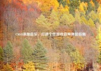 CSGO添加音乐，打造个性游戏音频体验指南