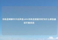 手机音频聊天不出声音,OPPO手机连接蓝牙后为什么微信通话不能说话