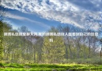 微博私信就是聊天吗,发的微博私信别人能看到自己的信息吗