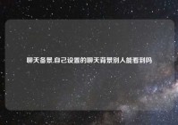 聊天备景,自己设置的聊天背景别人能看到吗