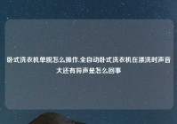 卧式洗衣机单脱怎么操作,全自动卧式洗衣机在漂洗时声音大还有异声是怎么回事