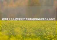 高情商人怎么脱单的句子,有哪些感觉很皮很不安分的句子