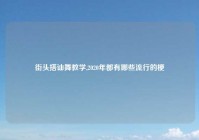 街头搭讪舞教学,2020年都有哪些流行的梗