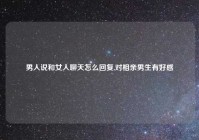 男人说和女人聊天怎么回复,对相亲男生有好感