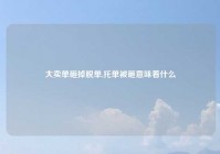 大卖单砸掉脱单,托单被砸意味着什么