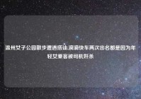 温州女子公园散步遭遇搭讪,滴滴快车两次出名都是因为年轻女乘客被司机奸杀