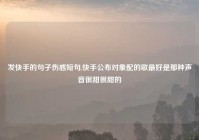 发快手的句子伤感短句,快手公布对象配的歌最好是那种声音很甜很甜的