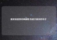 搞笑短语录经典幽默,伤感又搞笑的句子