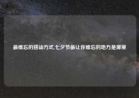 最难忘的搭讪方式,七夕节最让你难忘的地方是哪里