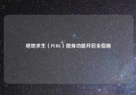 绝地求生（PUBG）隐身功能开启全指南