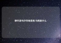 聊天语句沙发啥意思,马椅是什么