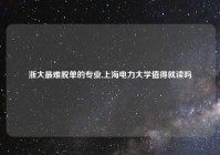 浙大最难脱单的专业,上海电力大学值得就读吗