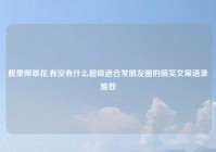 脱单师翠花,有没有什么超级适合发朋友圈的搞笑文案语录推荐