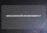 减肥励志语录搞笑视频,刮风减肥发圈幽默句子