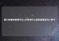 厦门有哪些脱单平台,2020年做什么副业能稳定月入两千