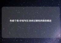 伤感个签8字短句女,你听过哪些肉麻的情话