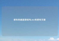 修车伤感语录短句,2022年跨年文案