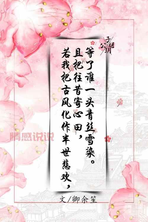 古风伤感语录扎心短句：世间情爱，不过一场空