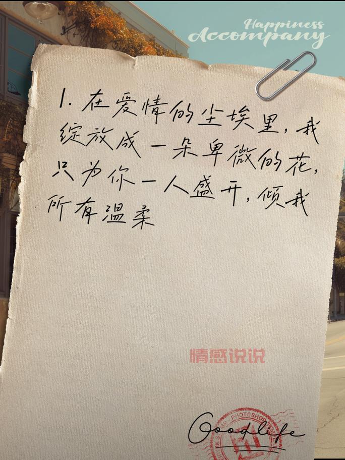 爱情情感说说短句：触动心弦的浪漫表达