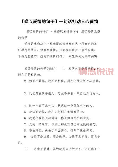 每日情感语录说说：感动你心的文字