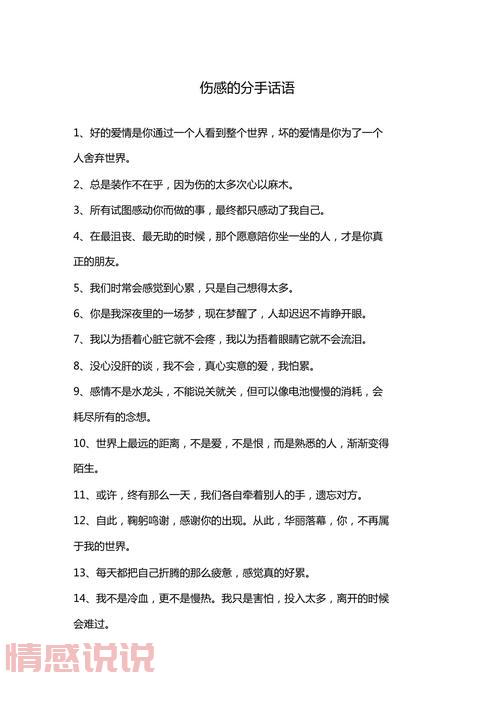 分手时的情感说说：那些无法抹去的伤痛与遗憾