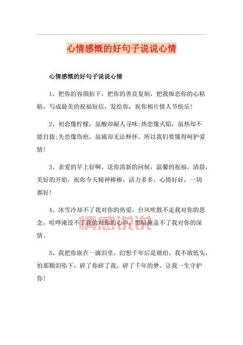 精选心情语录说说：让情感触动心灵的经典句子