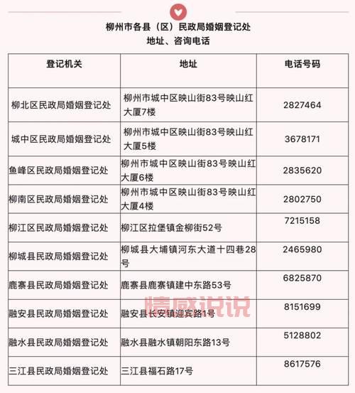 柳州婚姻介绍所电话号码