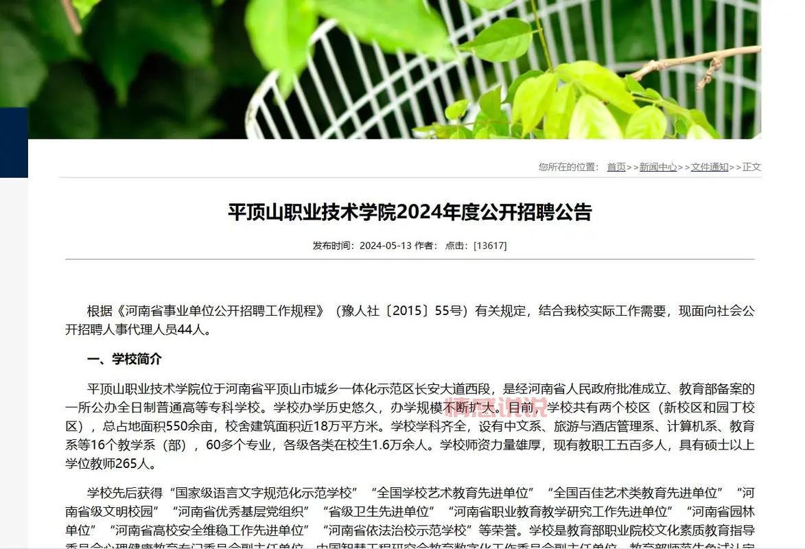 找平顶山好工作，就上平顶山人才网最新招聘信息网！