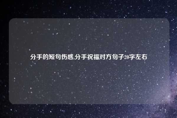 分手的短句伤感,分手祝福对方句子20字左右