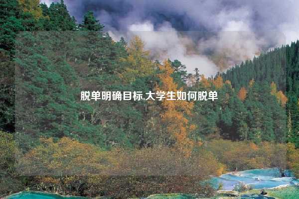 脱单明确目标,大学生如何脱单