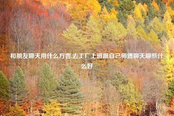 和朋友聊天用什么方言,去工厂上班跟自己师傅聊天聊些什么好