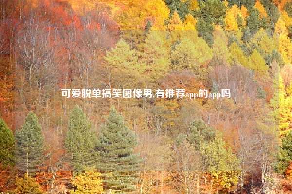 可爱脱单搞笑图像男,有推荐app的app吗