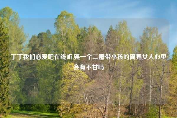 丁丁我们恋爱吧在线听,娶一个二婚带小孩的离异女人心里会有不甘吗