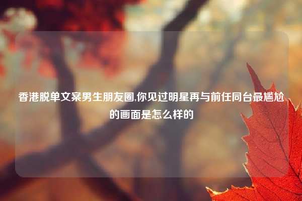 香港脱单文案男生朋友圈,你见过明星再与前任同台最尴尬的画面是怎么样的