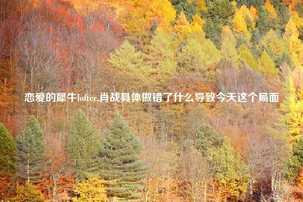 恋爱的犀牛lofter,肖战具体做错了什么导致今天这个局面