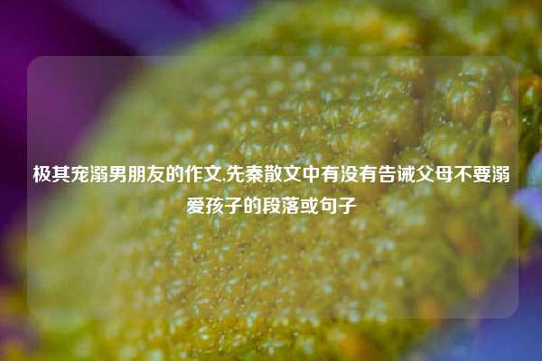 极其宠溺男朋友的作文,先秦散文中有没有告诫父母不要溺爱孩子的段落或句子