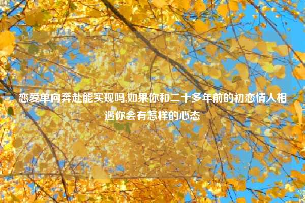 恋爱单向奔赴能实现吗,如果你和二十多年前的初恋情人相遇你会有怎样的心态