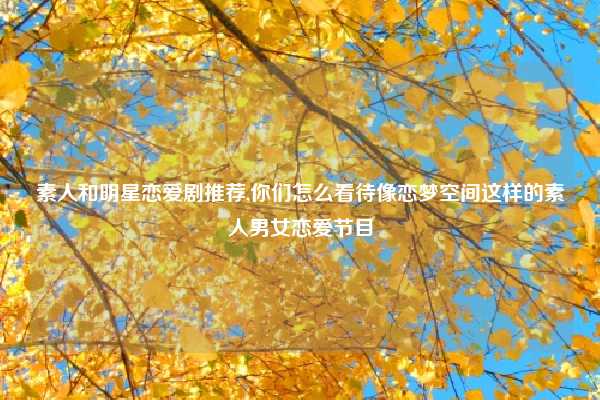 素人和明星恋爱剧推荐,你们怎么看待像恋梦空间这样的素人男女恋爱节目