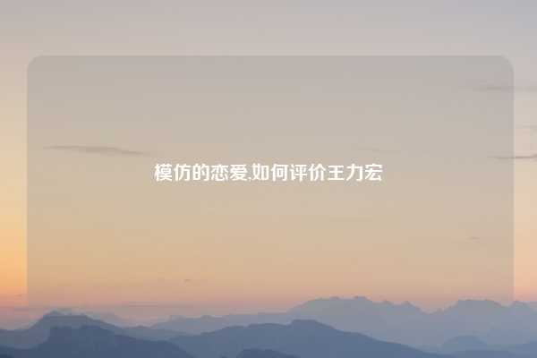 模仿的恋爱,如何评价王力宏