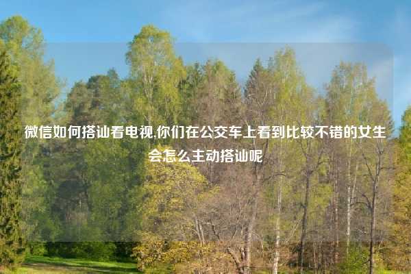 微信如何搭讪看电视,你们在公交车上看到比较不错的女生会怎么主动搭讪呢