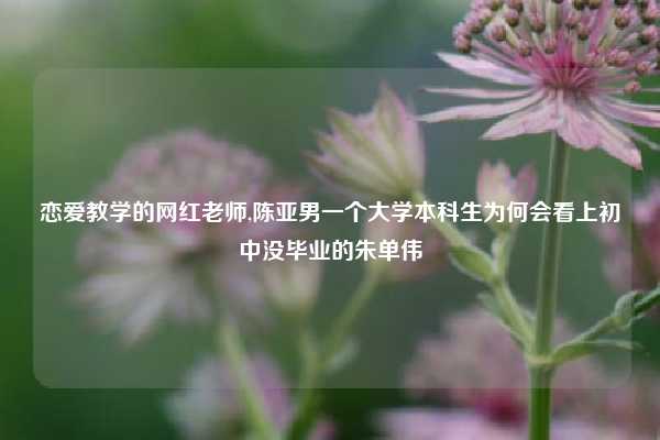恋爱教学的网红老师,陈亚男一个大学本科生为何会看上初中没毕业的朱单伟