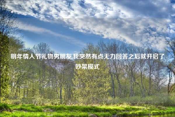 明年情人节礼物男朋友,我突然有点无力回答之后就开启了吵架模式