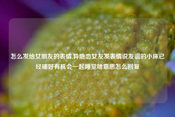 怎么发给女朋友的表情,异地恋女友发表情说友谊的小床已经铺好有机会一起睡觉啥意思怎么回复