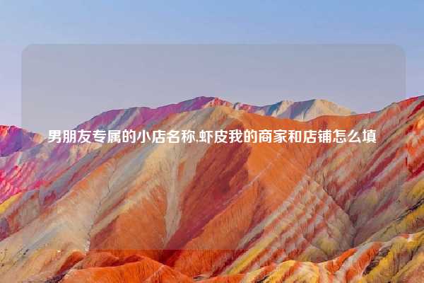 男朋友专属的小店名称,虾皮我的商家和店铺怎么填