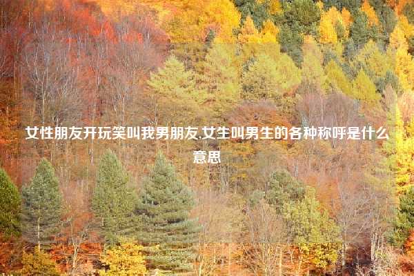 女性朋友开玩笑叫我男朋友,女生叫男生的各种称呼是什么意思