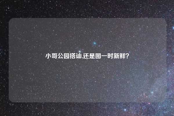 小哥公园搭讪,还是图一时新鲜？